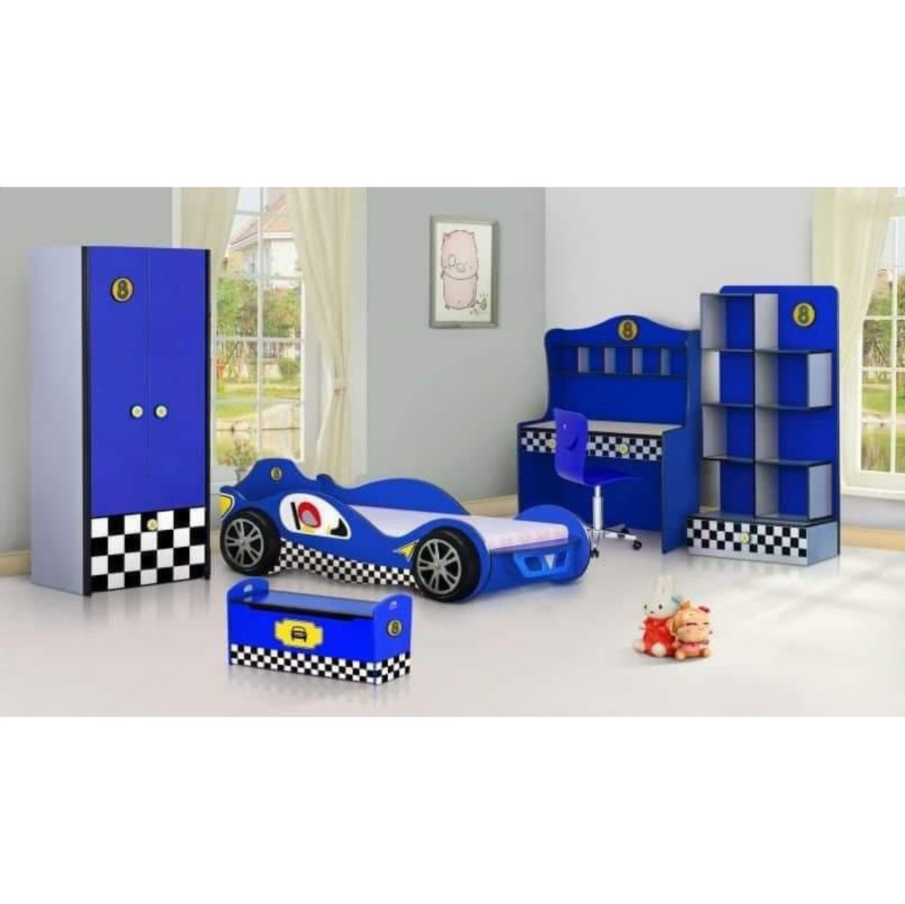 Car Bed Set – Blue Sports