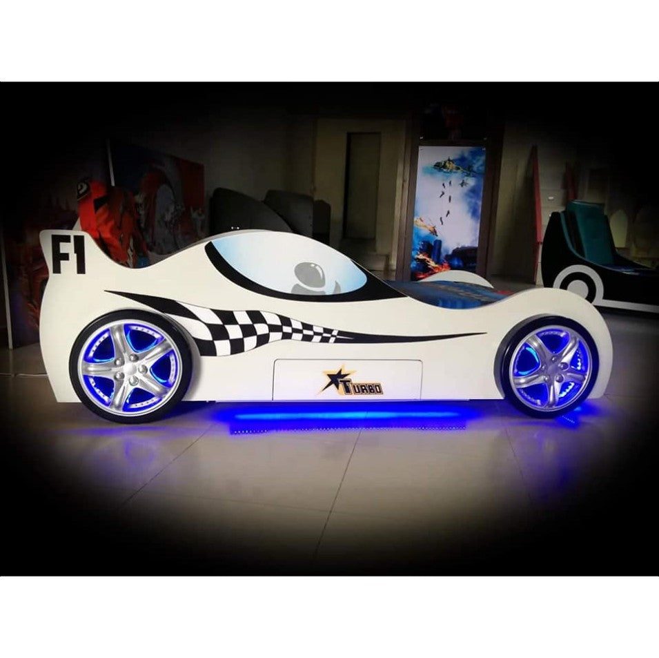 Car Bed – Glowing White F1