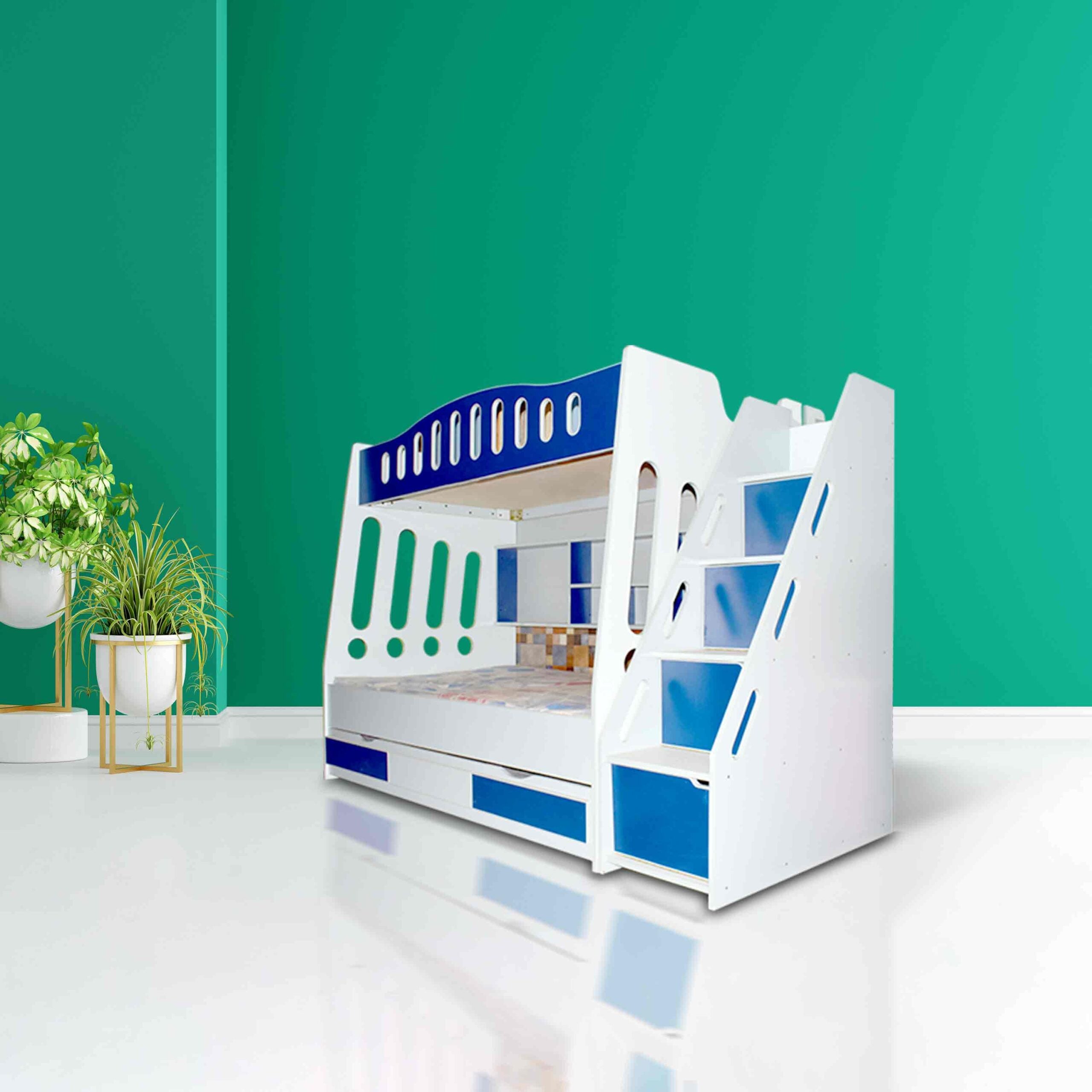 Bunk Bed – White & Blue
